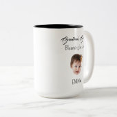 Modern Custom Gezicht Geboorte Oma's Tuin Papa Mam Tweekleurige Koffiemok (Voorkant rechts)