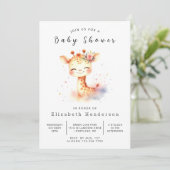 Modern Custom Giraffe Baby shower Kaart (Staand voorkant)