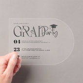 Modern Custom Graduation Party Invite Acryl Uitnodigingen (Insitu (Draagbaar))