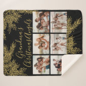 Modern Custom Grandma's Christmas Photo Collage Sherpa Deken (Voorkant (horizontaal))