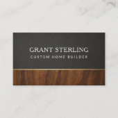 Modern Custom Home Builder Wood Professional Visitekaartje (Voorkant)