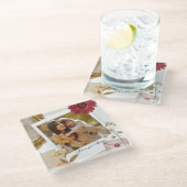 Modern Custom Ik hou van je moeder foto Glazen Onderzetter (Schuin)