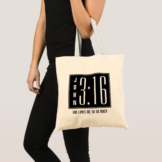 Modern Custom John 3:16 Tote Bag (Voorkant (product))