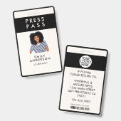 Modern Custom Journalist Pers Pass Foto ID Logo Badge (Voor- en achterkant)