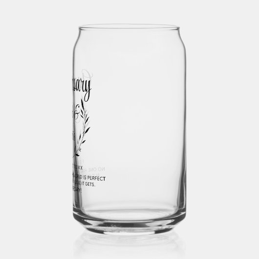 Modern Custom Jubileum Paar Naam Datum Zwart Blikvorm Glas (Links)