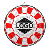 Modern Custom Logo Afbeelding op rood & wit Dartbord (Voorkant)