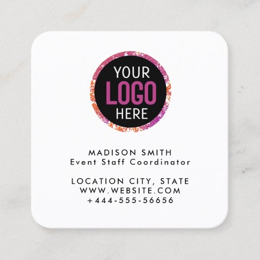 Modern Custom Logo and QR Code Vierkante Visitekaartje (Voorkant)