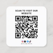 Modern Custom Logo and QR Code Vierkante Visitekaartje (Achterkant)