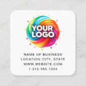 Modern Custom Logo and QR Code Vierkante Visitekaartje (Voorkant)