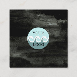Modern custom logo aquarel zwart-wit vierkant vierkante visitekaartje