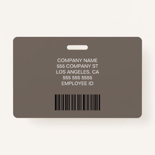 Modern Custom Logo Bar Code Employee Staff Name Badge (Achterkant)