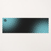 Modern Custom Logo Electric-Blue Halftone on Black Yogamat (Voorkant (horizontaal))