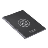 Modern Custom Logo Gray Corporate Business Notitieboek (Rechterzijde)