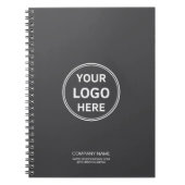 Modern Custom Logo Gray Corporate Business Notitieboek (Voorkant)