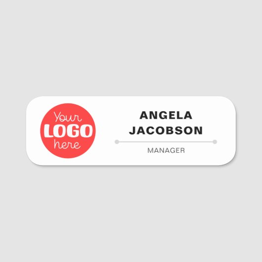Modern Custom Logo Medewerker Magnetisch Naamplaatje (Voorkant)