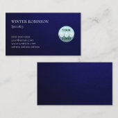 Modern custom logo minimalist midnight blue visitekaartje (Voorkant / Achterkant)