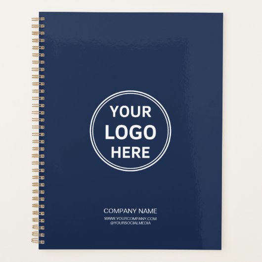 Modern Custom Logo Navy Blue Business Corporate Planner (Voorkant)
