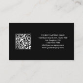 Modern Custom Logo Photo QR Zwart Visitekaartje (Achterkant)