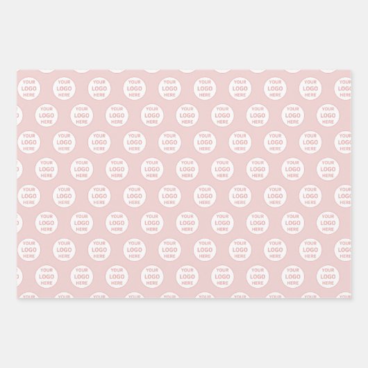 Modern Custom Logo Pink Business Inpakpapier Vel (Voorkant)