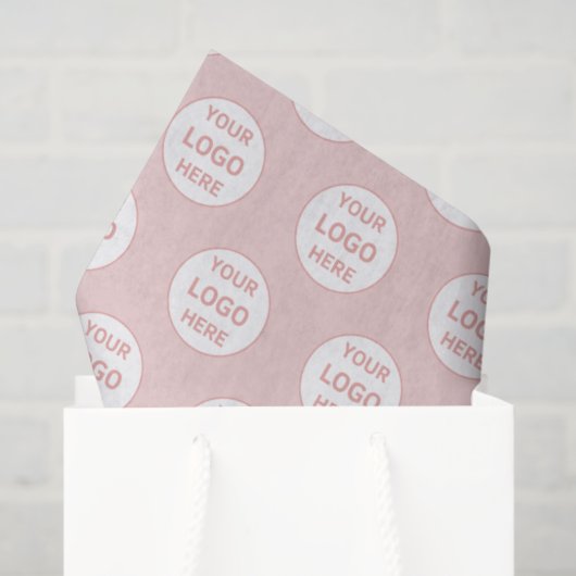 Modern Custom Logo Pink Business Tissuepapier (Cadeauzakje)