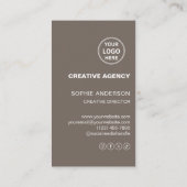 Modern Custom Logo QR Creative Agency Taupe Visitekaartje (Achterkant)