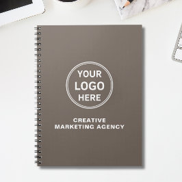 Modern Custom Logo Taupe Business Notitieboek