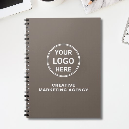 Modern Custom Logo Taupe Business Notitieboek