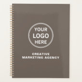 Modern Custom Logo Taupe Business Planner (Voorkant)