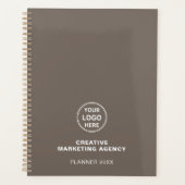 Modern Custom Logo Taupe Business Planner (Voorkant)