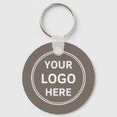 Modern Custom Logo Taupe Business Sleutelhanger (Achterkant)