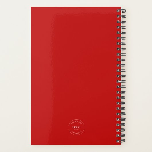 Modern Custom Logo website rood Branded Planner (Achterkant)