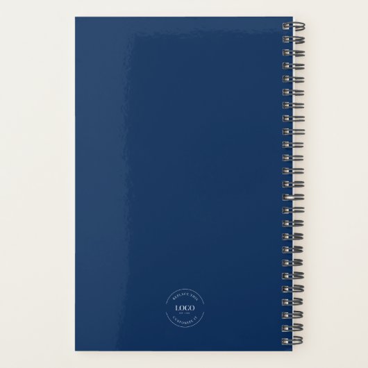 Modern Custom Logo website Royal blue Branded Planner (Achterkant)