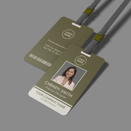 Modern Custom Luxe Olijfgroen met logo Badge