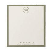 Modern Custom Luxe Olijfgroen Notitieblok (Voorkant)