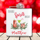 Modern Custom Making Spirits Bright Holiday Heupfles