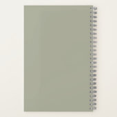 Modern Custom Monogram Initialen Naam Dusty Sage Notitieboek (Achterkant)