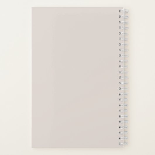 Modern Custom Monogram Initialen Naam Licht Beige Notitieboek (Achterkant)