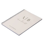 Modern Custom Monogram Initialen Naam Licht Beige Notitieboek (Linkerzijde)