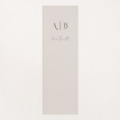 Modern Custom Monogram Initialen Naam Licht Beige Yogamat (Voorkant)