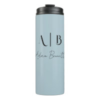 Modern Custom Monogram Initialen Naam Pastel Blauw
