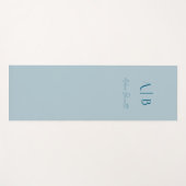 Modern Custom Monogram Initialen Naam Pastel Blauw Yogamat (Voorkant (horizontaal))