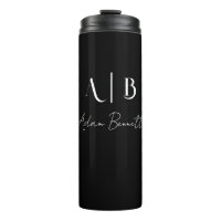 Modern Custom Monogram Initialen Naam Zwart