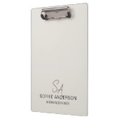 Modern Custom Monogram Professioneel Bedrijf Klembord (Links)