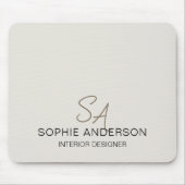 Modern Custom Monogram Professioneel Bedrijf Muismat (Voorkant)