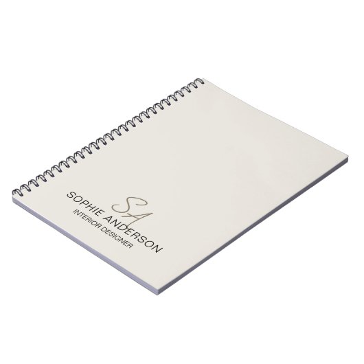 Modern Custom Monogram Professioneel Bedrijf Notitieboek (Linkerzijde)