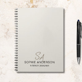 Modern Custom Monogram Professioneel Bedrijf Notitieboek