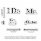 Modern Custom Mr I Do Groom Wedding Shoes Decal Sticker (Voorkant)