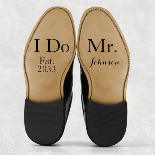 Modern Custom Mr I Do Groom Wedding Shoes Decal Sticker