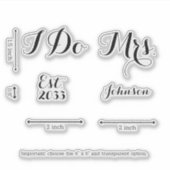 Modern Custom Mrs I Do Bride Wedding Shoes Decal Sticker (Voorkant)