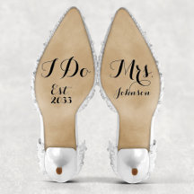 Modern Custom Mrs I Do Bride Wedding Shoes Decal
